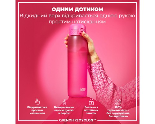 Пляшка для води ION8 OneTouch 1000 мл BPA Free, Pink (I8RF1000PIN)