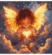 Картина по номерам Santi Янгол любові 40*40см LED (955428)