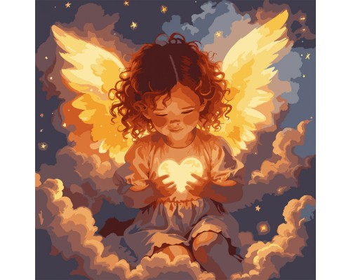 Картина по номерам Santi Янгол любові 40*40см LED (955428)