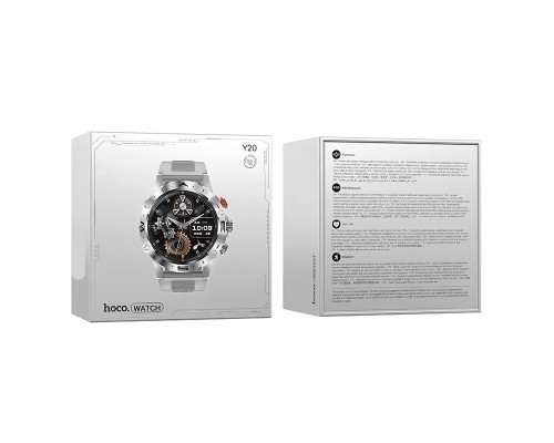 Смарт-годинник HOCO Y20 Smart sports watch(call version) Silver (6942007619417)