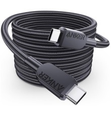 Дата кабель USB-C to USB-C 0.9m 240W nylon 310 black Anker (A81D5H11)