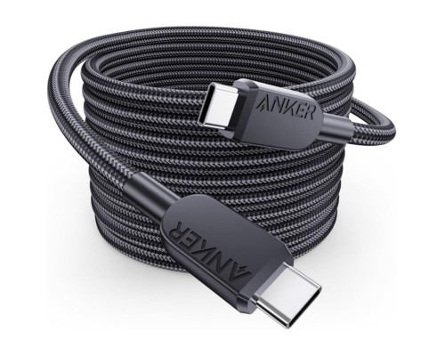 Дата кабель USB-C to USB-C 0.9m 240W nylon 310 black Anker (A81D5H11)