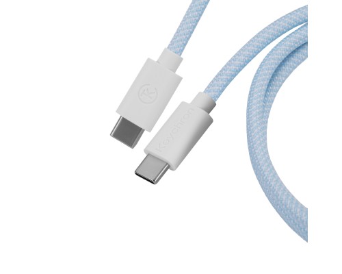 Дата кабель USB-C + USB A to USB-C 1.36m Coiled Aviator blue Keychron (CAB19_KEYCHRON)