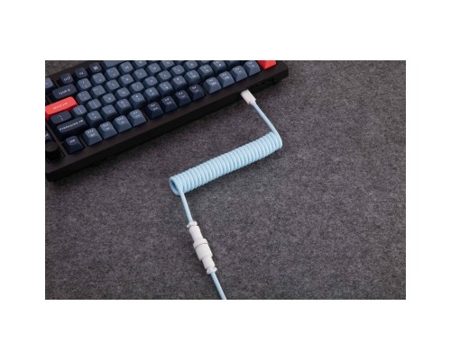 Дата кабель USB-C + USB A to USB-C 1.36m Coiled Aviator blue Keychron (CAB19_KEYCHRON)