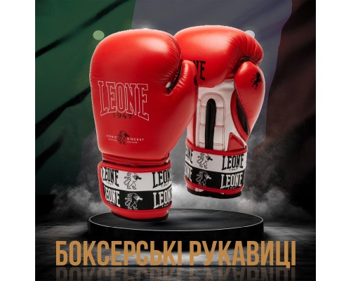Боксерські рукавички Leone GN208 Iconic Red 14 унцій (GN208_Red_14oz)