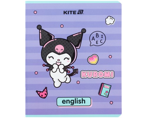 Зошит Kite предметний Kuromi 48 аркуші, лінія, английська мова (HK25-240-8)