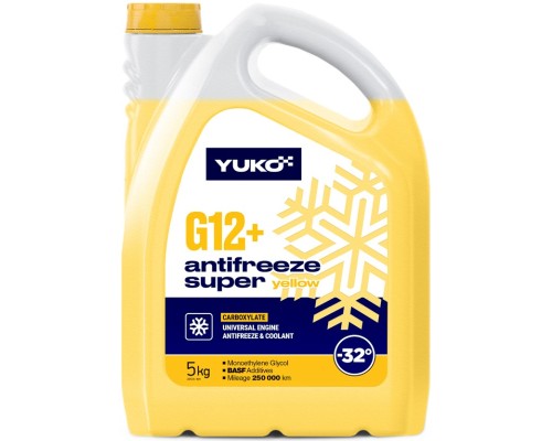 Антифриз Yuko -32 Super G12+ жовтий. ПЕ кан.5л (5 кг.) (4823110404454)