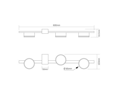 Світильник Videx під лампу 3xGX53 (VL-SPF32-3B)
