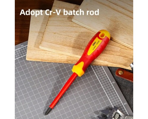 Викрутка Deli ізольована хрестова PH2 x 100 мм (EDL516100)