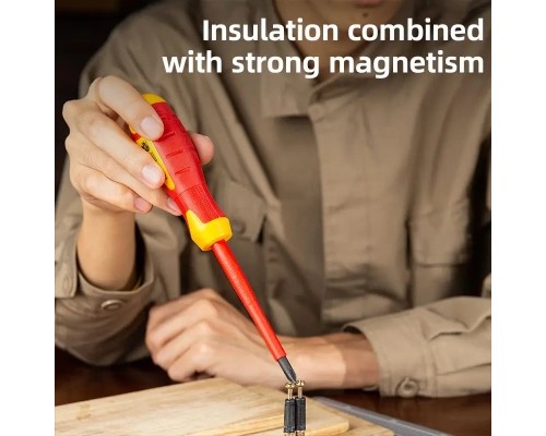 Викрутка Deli ізольована хрестова PH2 x 100 мм (EDL516100)