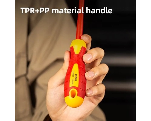 Викрутка Deli ізольована хрестова PH2 x 100 мм (EDL516100)