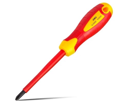 Викрутка Deli ізольована хрестова PH2 x 100 мм (EDL516100)