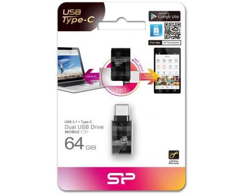 USB флеш накопичувач Silicon Power 64GB Mobile C31 USB 3.1 / USB Type-C (SP064GBUC3C31V1K)