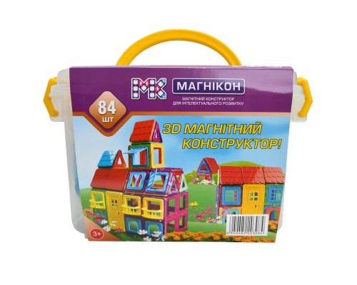 Конструктор Магнікон 84 детали Plastic box (МK-84)
