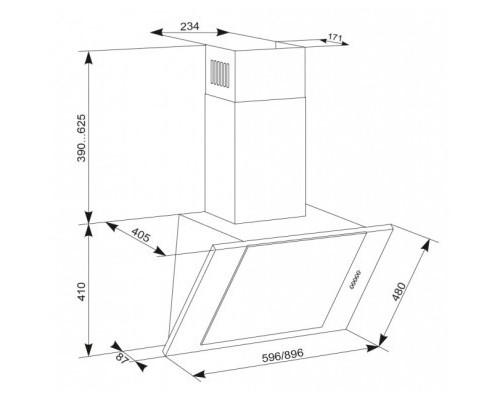 Витяжка кухонна Eleyus Titan A 1200 LED SMD 60 BL