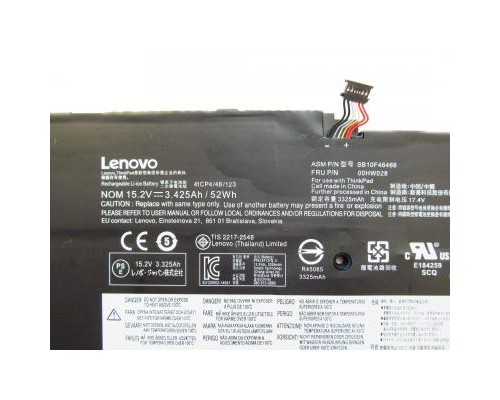 Акумулятор до ноутбука Lenovo ThinkPad X1 Carbon (4th Gen) 00HW028, 3425mAh (52Wh), 4cell, (A47395)