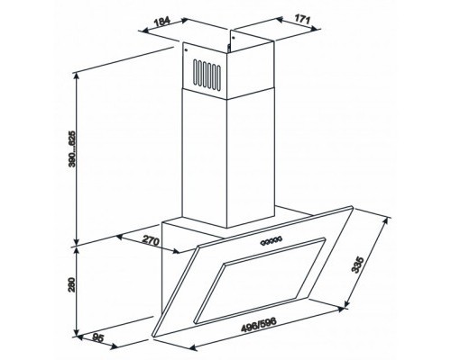 Витяжка кухонна Eleyus VERTICAL 1000 60 BL