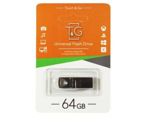 USB флеш накопичувач T&G 64GB 117 Metal Series Black USB 2.0 (TG117BK-64G) 