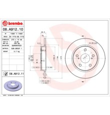 Гальмівний диск Brembo 08.A912.10