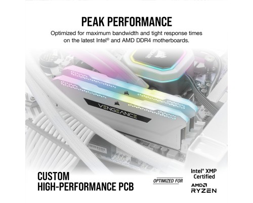Модуль пам'яті для комп'ютера DDR4 16GB (2x8GGB) 3600 MHz Vengeance RGB Pro SL White Corsair (CMH16GX4M2D3600C18W)