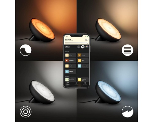 Настільна лампа Philips Hue Bloom, Color, BT, DIM, чорна (929002376001)