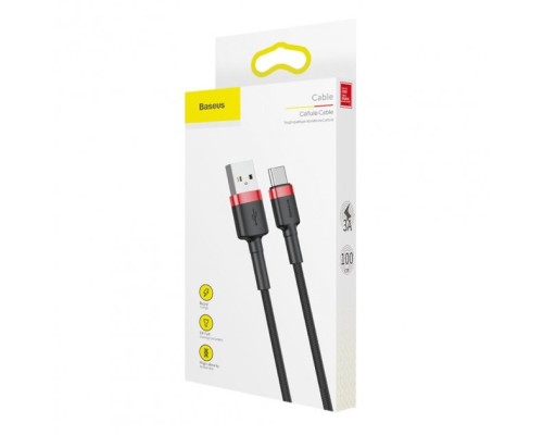 Дата кабель USB 2.0 AM to USB-C 2.0m 2A red-black Baseus (CATKLF-C91)