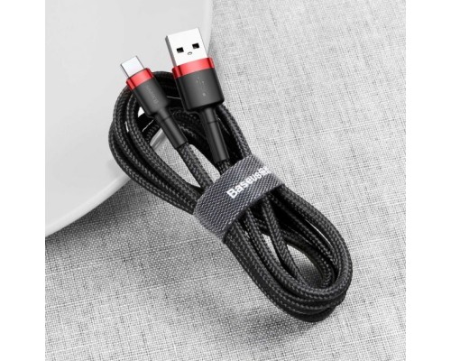 Дата кабель USB 2.0 AM to USB-C 2.0m 2A red-black Baseus (CATKLF-C91)