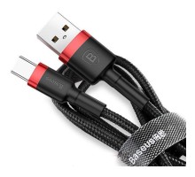 Дата кабель USB 2.0 AM to USB-C 2.0m 2A red-black Baseus (CATKLF-C91)