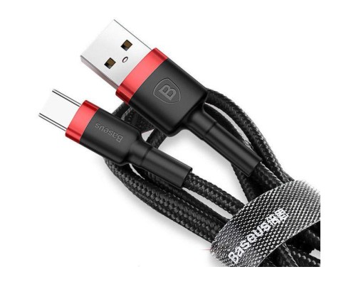 Дата кабель USB 2.0 AM to USB-C 2.0m 2A red-black Baseus (CATKLF-C91)