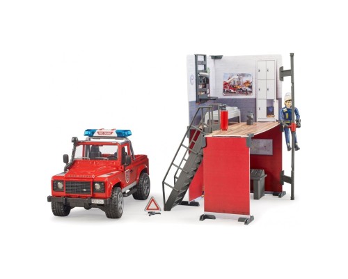 Ігровий набір Bruder Top Profi Series Пожежна стація з Land Rover Defender (62701)