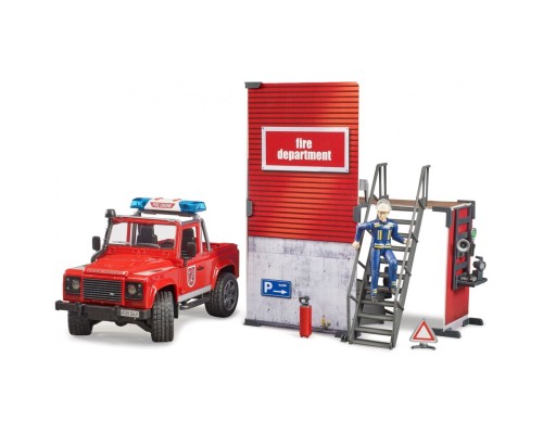 Ігровий набір Bruder Top Profi Series Пожежна стація з Land Rover Defender (62701)