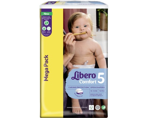 Підгузки Libero Comfort Розмір 5 (10-14 кг) 76 шт (7322541756912)