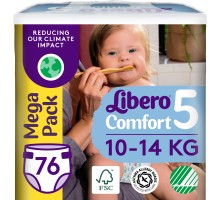 Підгузки Libero Comfort Розмір 5 (10-14 кг) 76 шт (7322541756912)