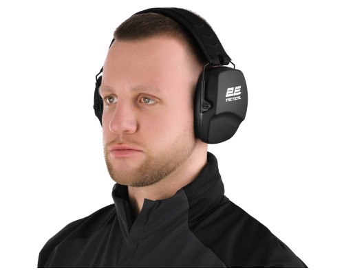 Навушники для стрільби 2E Defence NRR 25 dB пасивні Black (2E-TPE016BK)