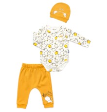 Набір дитячого одягу Miniworld з котиками (16326-62G-yellow)