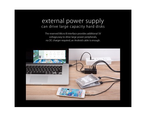Концентратор Orico USB 3.0 4 ports (W5P-U3-100-BK-PR) (CA911264)