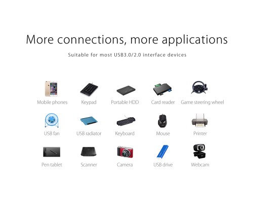 Концентратор Orico USB 3.0 4 ports (W5P-U3-100-BK-PR) (CA911264)