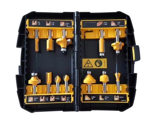 Набір фрез DeWALT діаметр хвостовика 8 мм, 12 шт. (DT90016)