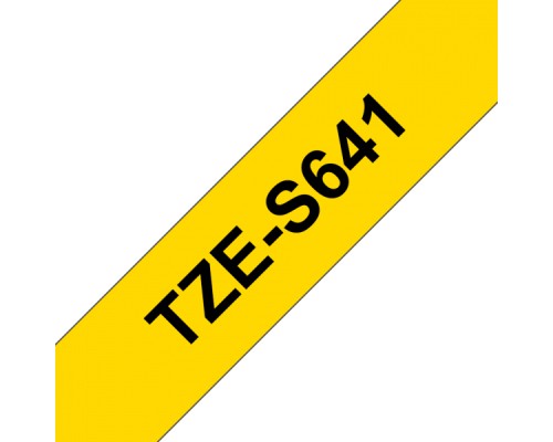 Стрічка для принтера етикеток UKRMARK B-S-T641P-BK/YE, сумісна з TZES641, 18мм х 8м. black on yellow (900608)