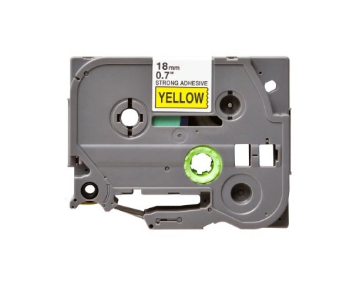 Стрічка для принтера етикеток UKRMARK B-S-T641P-BK/YE, сумісна з TZES641, 18мм х 8м. black on yellow (900608)