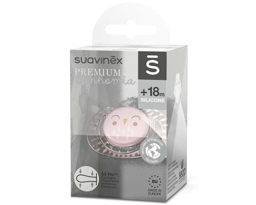 Пустушка Suavinex Bonhomia фізіологічна, +18 міс, рожева (307815)