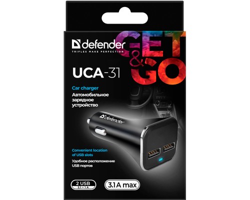 Зарядний пристрій Defender 2xUSB 15W (2xUSB-A) UCA-31 5V/3.1A (83597)