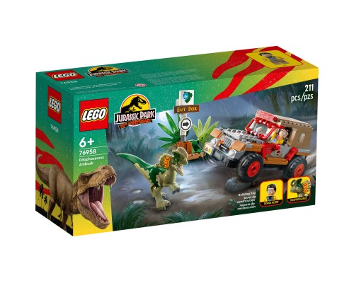 Конструктор LEGO Jurassic World Засідка дилофозавра 211 деталей (76958)