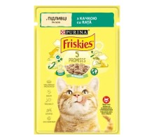 Вологий корм для кішок Purina Friskies шматочки у підливі з качкою 85 г (7613036962278)