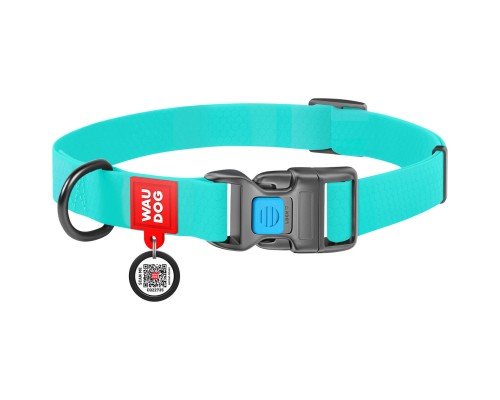 Нашийник для тварин WAUDOG Waterproof пластикова пряжка-фастекс Ш 25 мм Д 34-49 см ментол (2776)