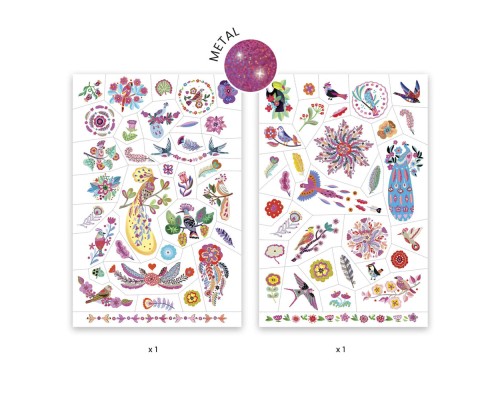 Набір для творчості Djeco Яскраві пташки наклейки на тіло (DJ09615)