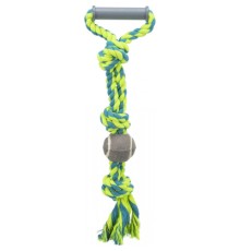 Іграшка для собак Trixie Канат плетений з ручкою та м'ячем 50 см d:6 см (4011905032801)