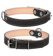 Нашийник для тварин Collar подвійний Ш 20 мм Д 32-40 см чорний (01411)