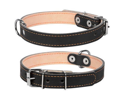 Нашийник для тварин Collar подвійний Ш 20 мм Д 32-40 см чорний (01411)