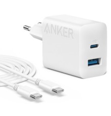Зарядний пристрій Anker PowerPort 312 - 20W USB-C USB-A + USB-C cable White (B2348G21)